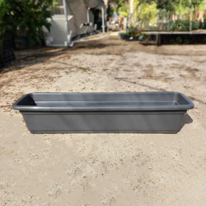 Пластиковый горшок для растений, белого цвета, ширина 20, длина 90, высота 20. 