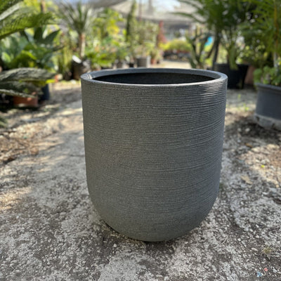 כד פלסטיק כתר אפור רחב גבוה קל משקל קוטר עציץ 56 ס״מ גובה 62 ס"מ