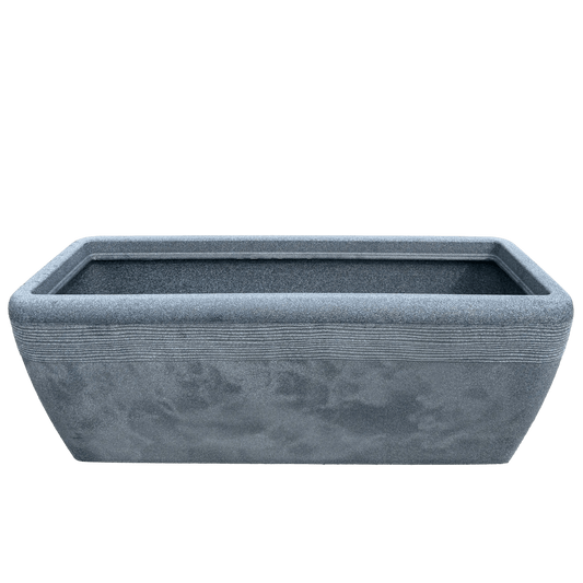 אדנית בצורת גליל מלבנית אפורה גדולה באורך 79 ס"מ