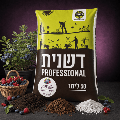 שק תערובת דשנית לאוכמניות ופירות יער עם אוכמניות, פטל ופירות יער